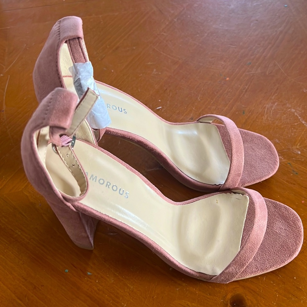 Women's Blush Barely There Square Toe Block Heele… - image 2